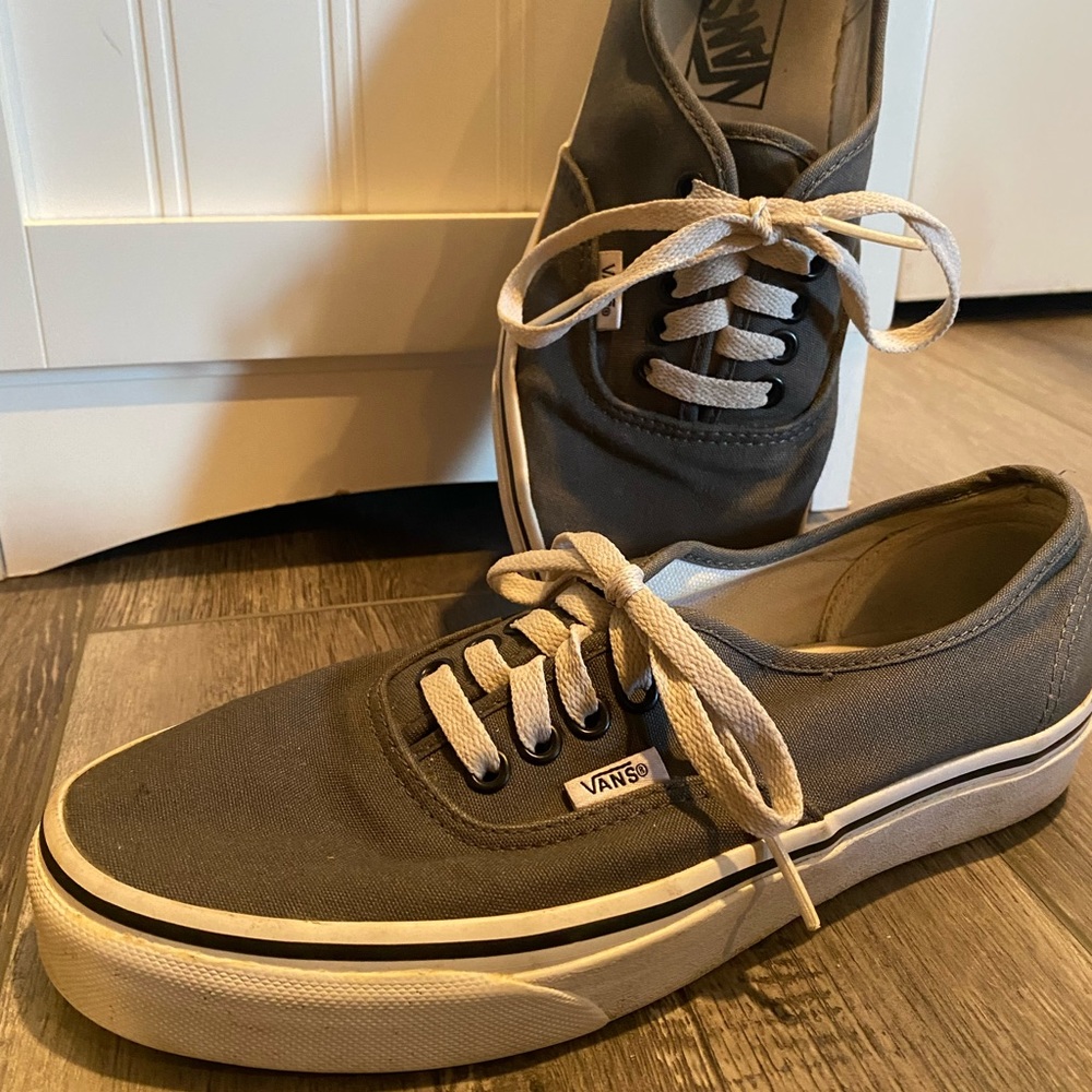 Gray Vans | Vans Authentic Pewter/Black | Men’s 7
